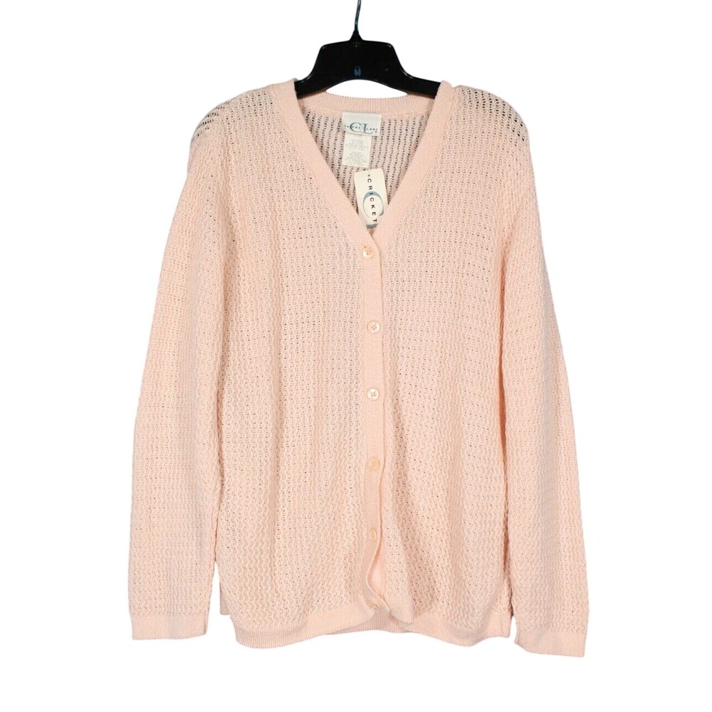 NWT VTG CRICKET LANE Button-Up COTTAGECORE Airy KNIT SWEATER CARDIGAN TOPPER M